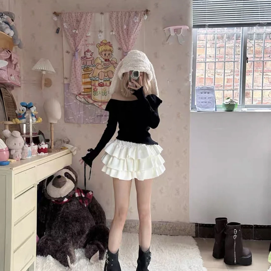 春秋日系甜美小个子裙裤设计防走光蓬蓬裙南瓜短裙显瘦蛋糕半身裙