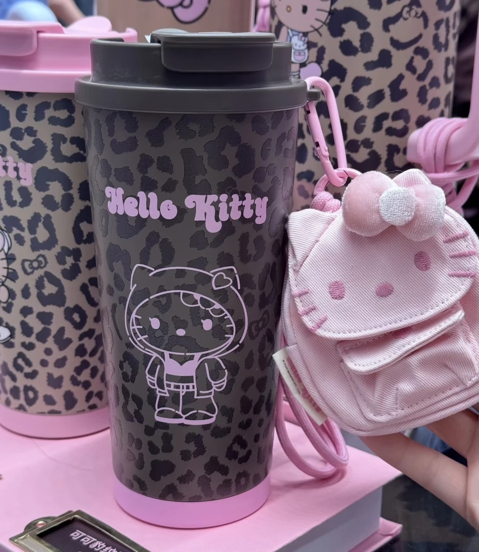 kitty轻奢咖啡杯316水杯不锈钢保温保冷双饮便携随行杯喝水壶