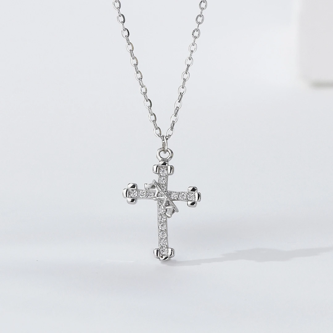坠链均925银 纯银十字架项链小众精致项链锁骨链