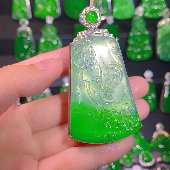 翡翠银S925镶嵌颈饰