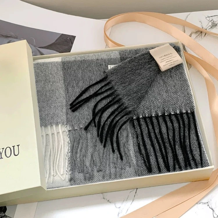 2025羊绒围巾保暖时尚百搭秋冬季柔软围脖加厚长款围巾针织冬款