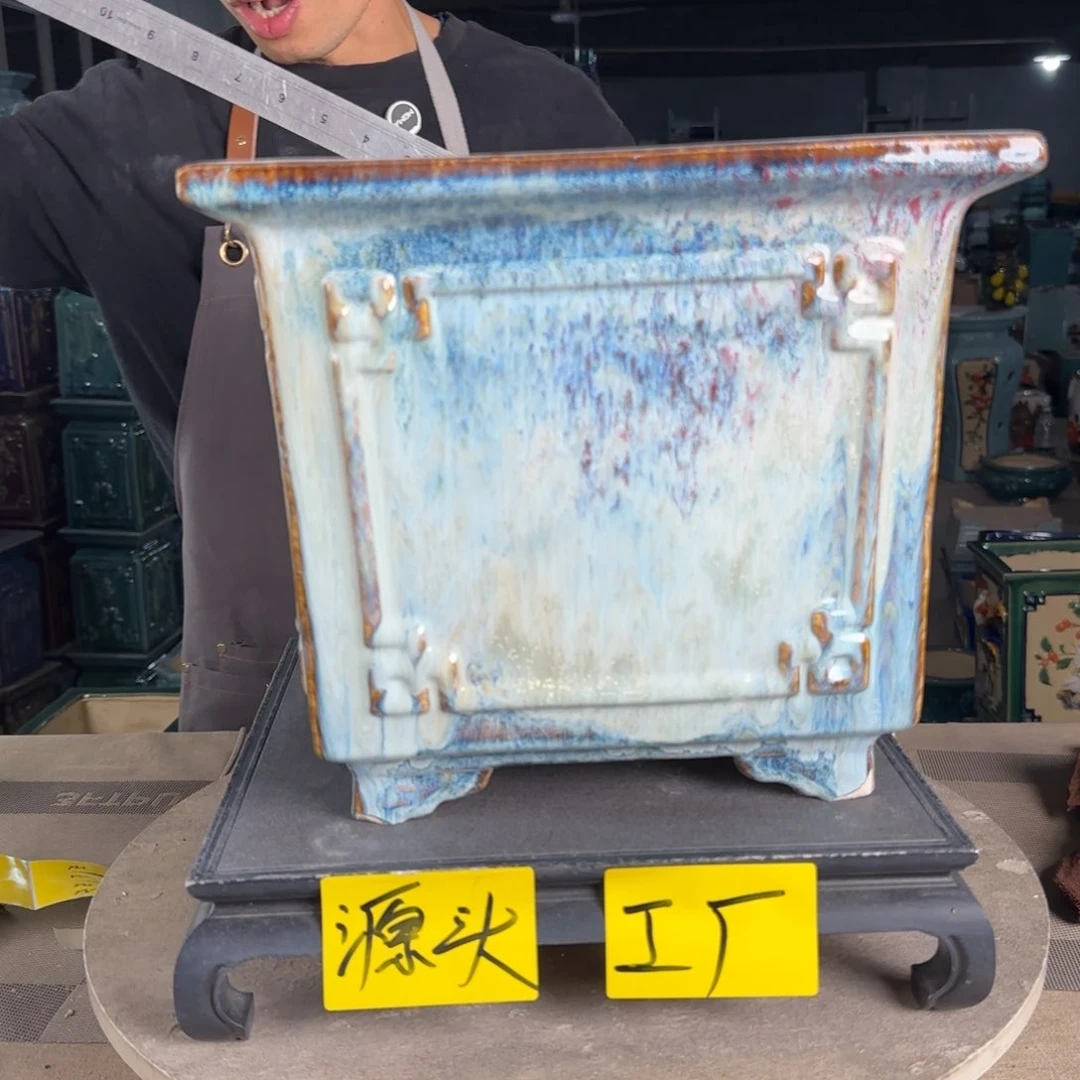 一风堂石湾陶瓷花盆。脚微瑕