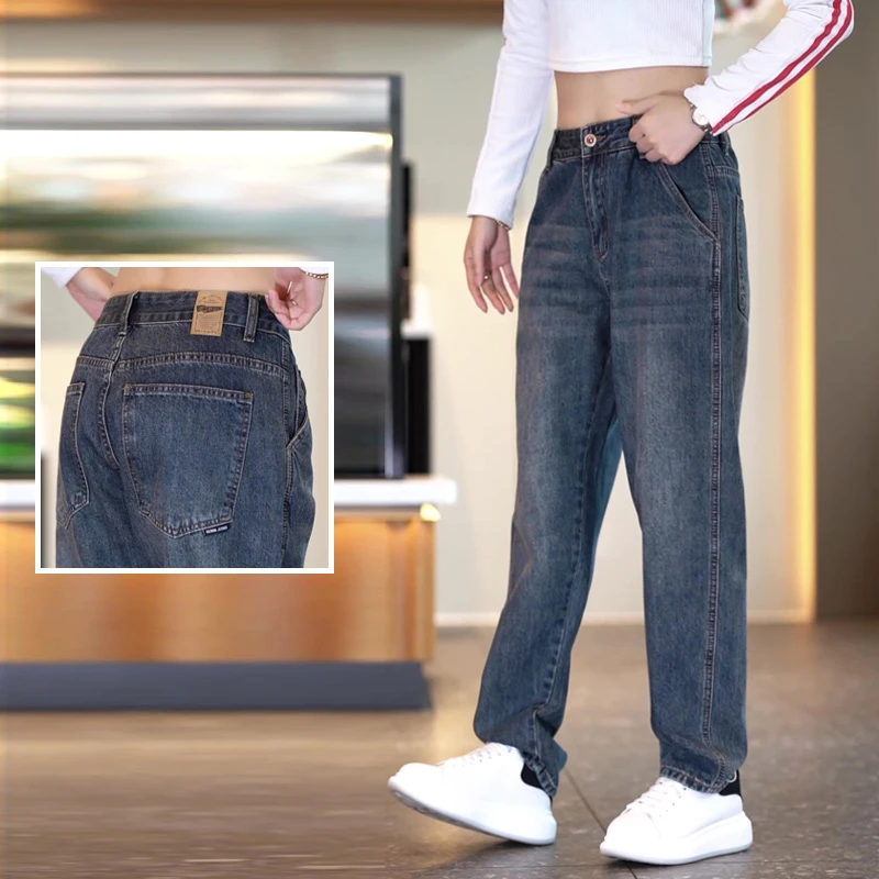 春夏新款牛仔裤男士高端复古潮牌时尚百搭宽松小直筒休闲锥形长裤