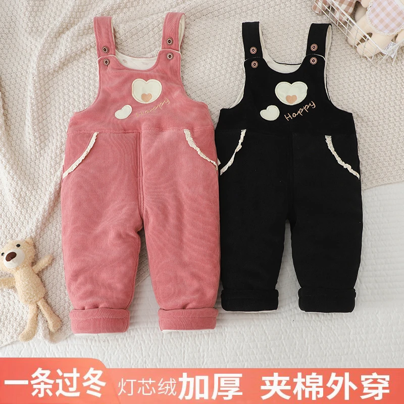 背带裤2025新品女宝宝连身裤洋气秋冬可调儿童外穿婴幼儿婴儿
