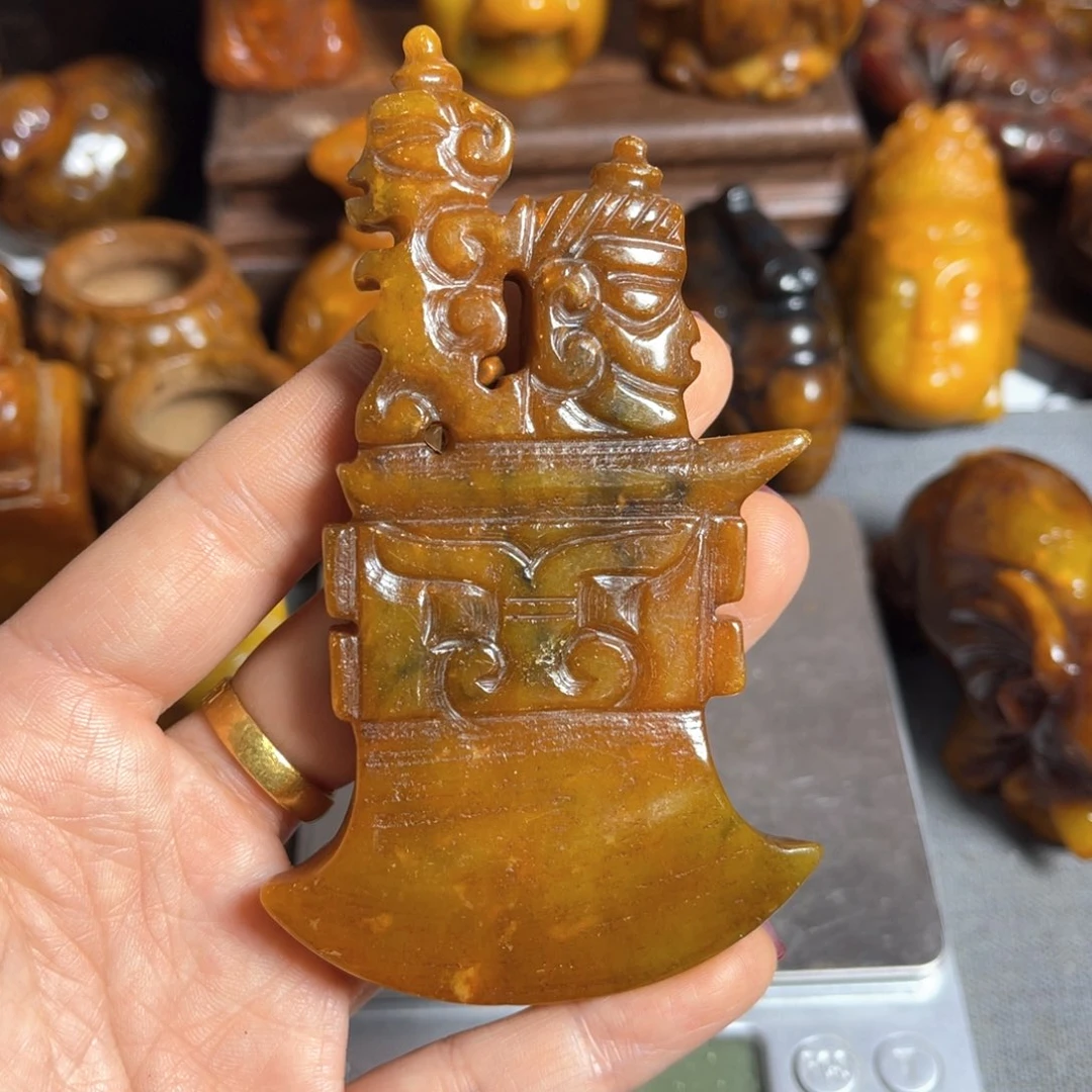 蛇纹石玉合金颈饰