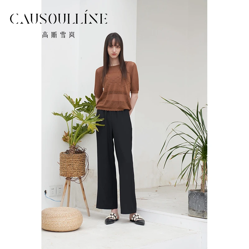高斯雪岚【夏季新品】时尚休闲宽松气质阔腿裤24219874