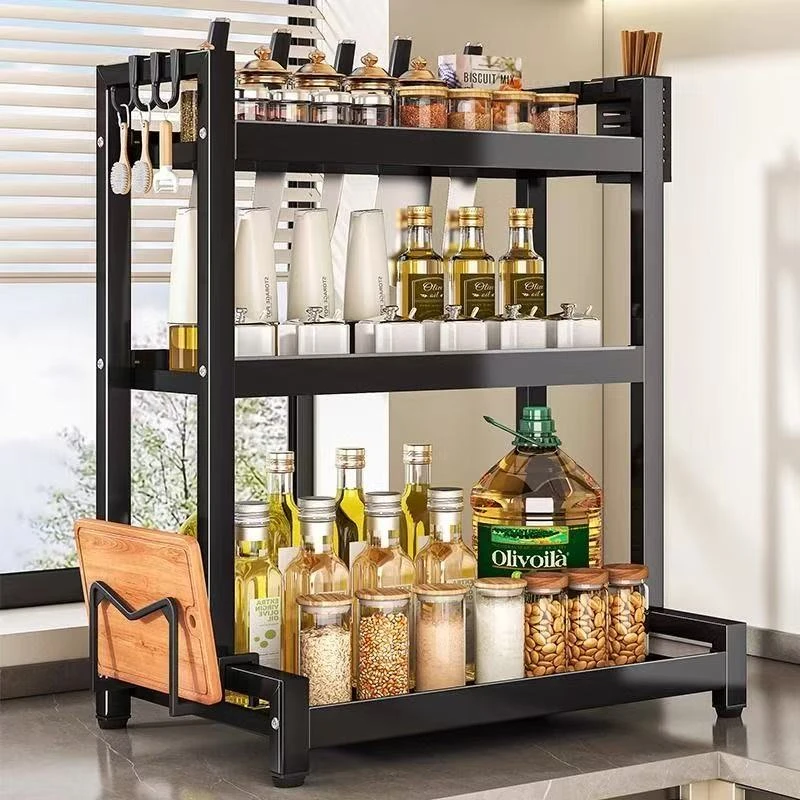 厨房置物架台面多功能调料架调味罐收纳盒调料品油盐酱醋收纳架