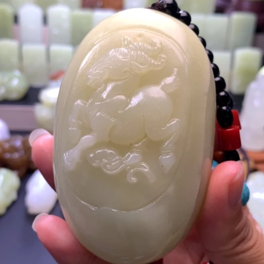 石材方解石手把件