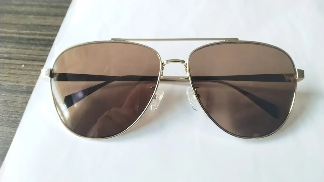 时尚太阳眼镜茶色片男女同款防晒防紫外线百搭简约款双梁大框眼镜