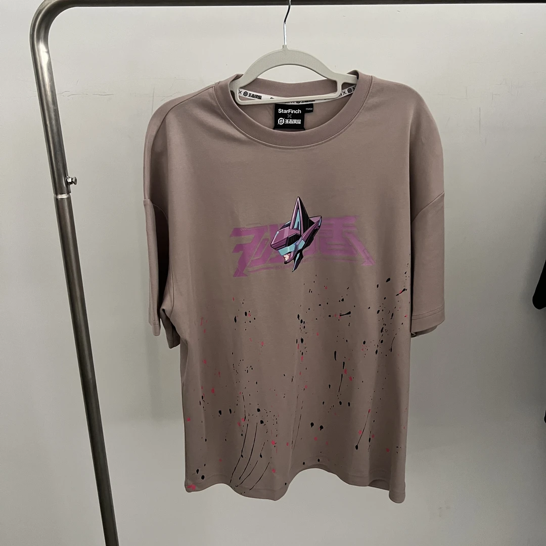 11223短袖T恤不挑色布套款夏季泼墨印花印花宽松情侣款