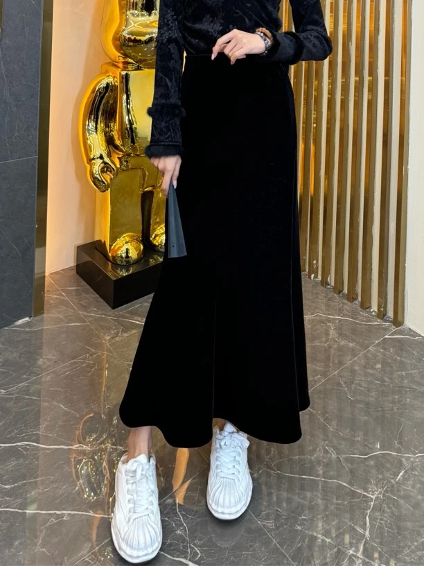 3292新国潮净版加绒鱼尾半身裙