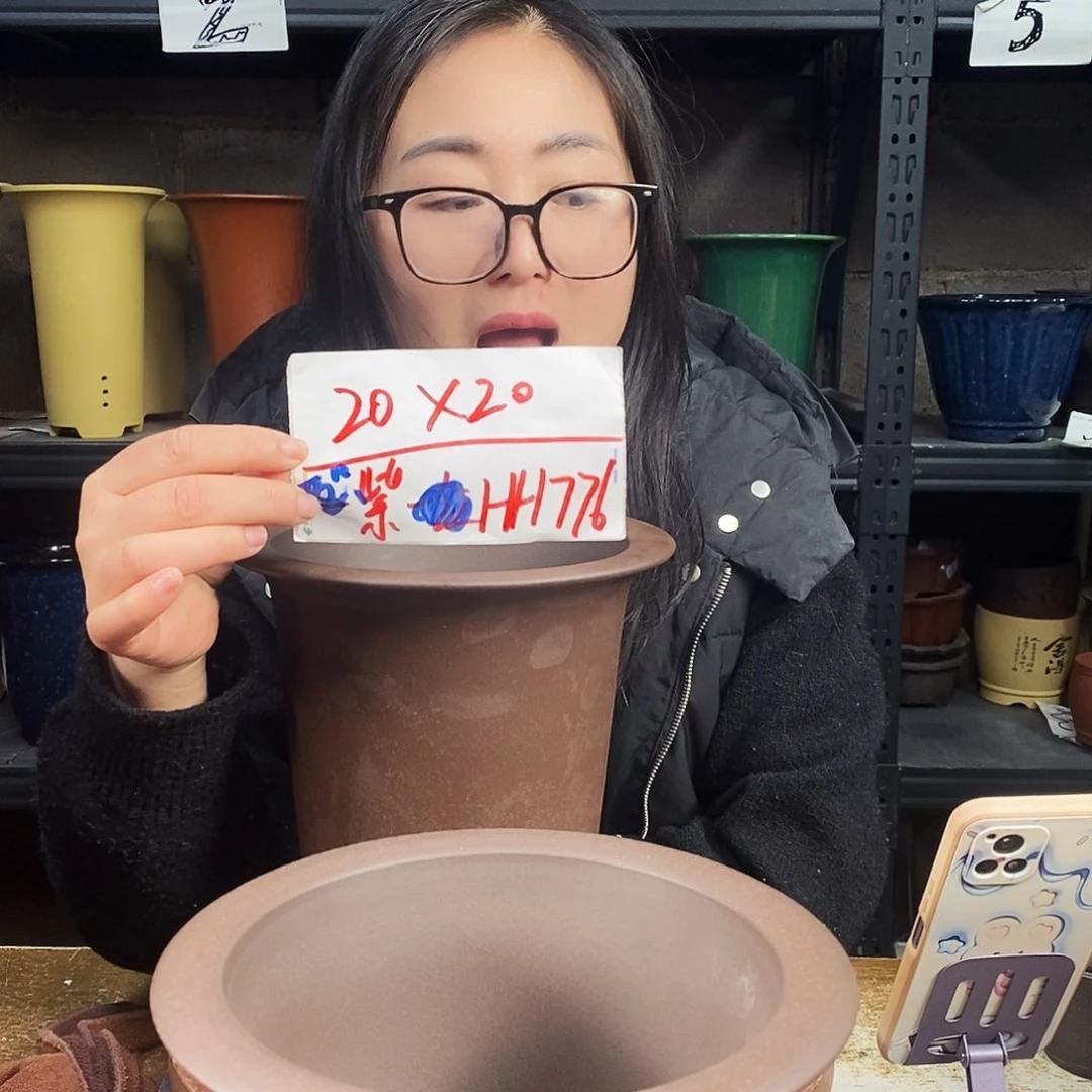 紫砂两个花盆货号HH776