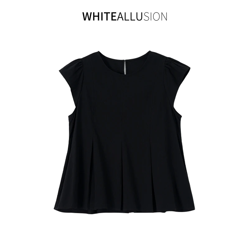 【上新预热】凉感25年夏季新款小飞袖上衣小个子时髦洋气舒适2055