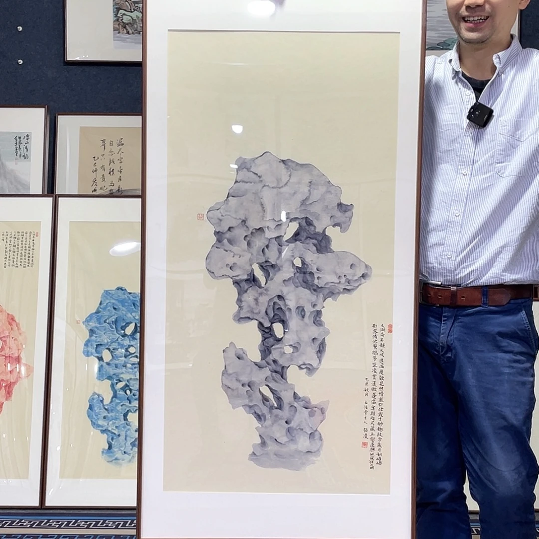 国画手绘画作品带框60/120