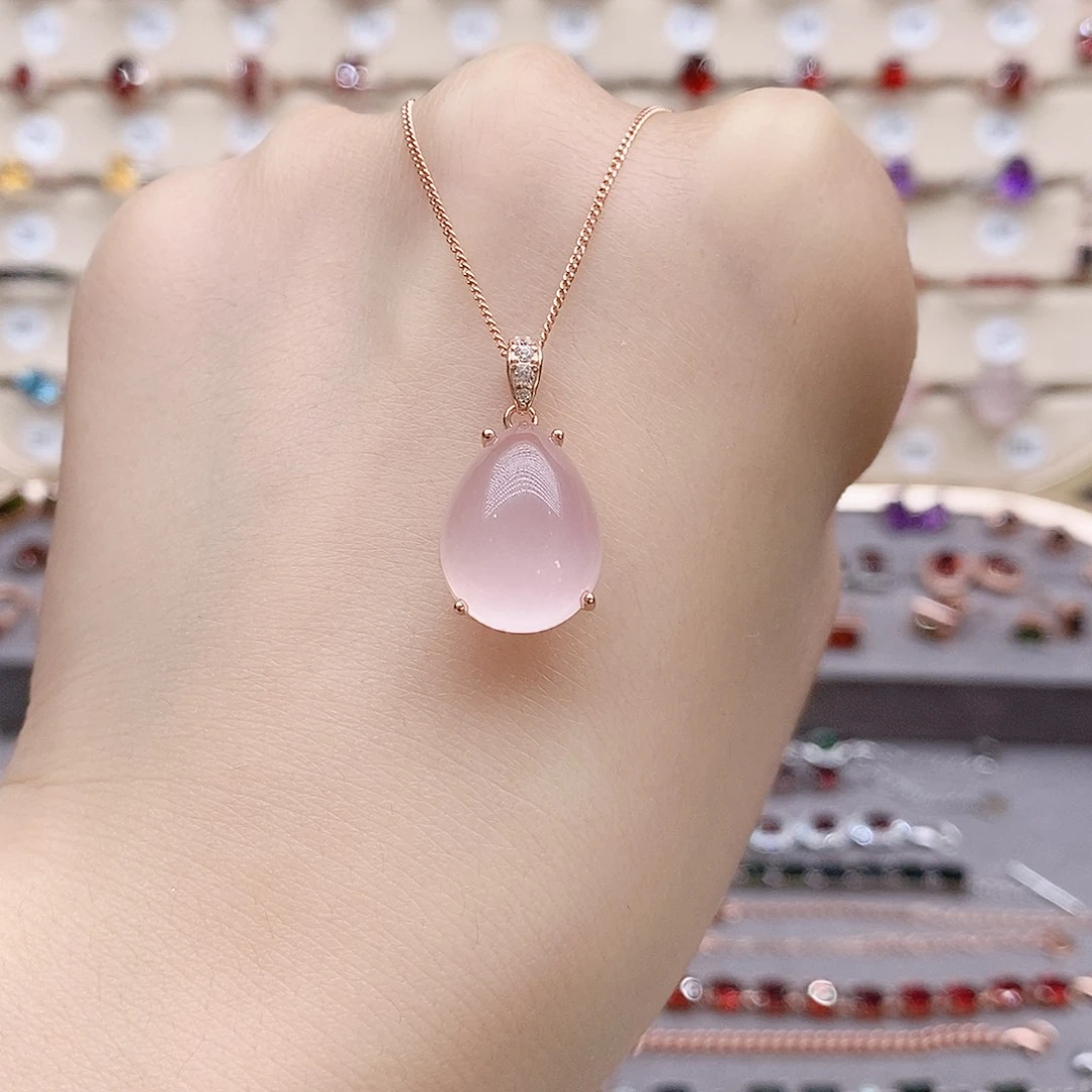 银S925镶嵌颈饰芙蓉石吊坠