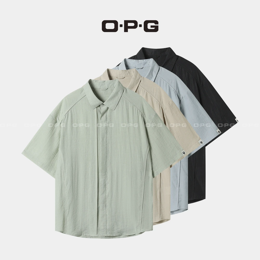 遥发服装【小众设计亚麻翻领衬衫】夏季百搭休闲短袖开衫上衣2553