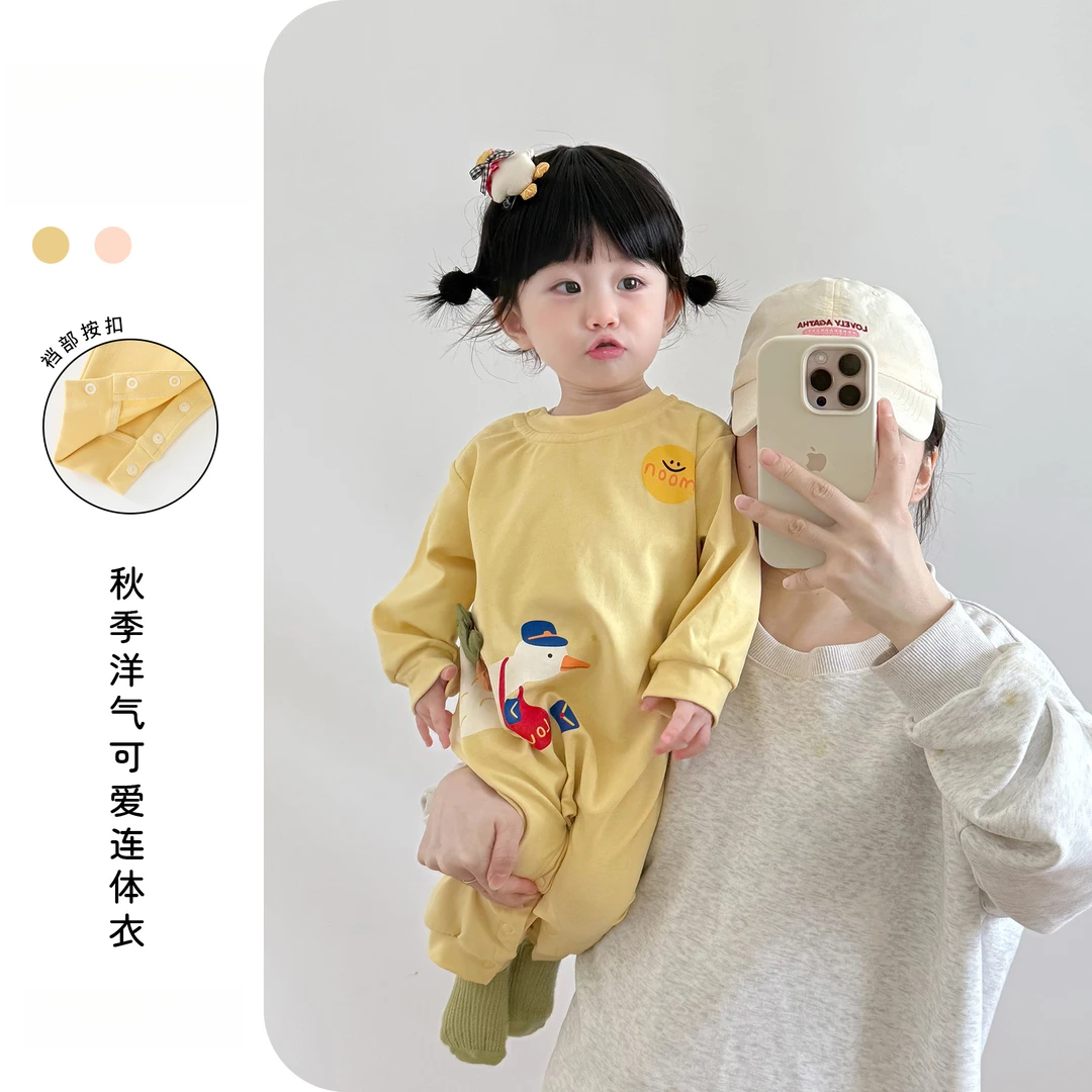 宝宝秋装长袖连体衣婴儿衣服秋季超萌婴幼儿包屁衣外出可爱哈衣秋