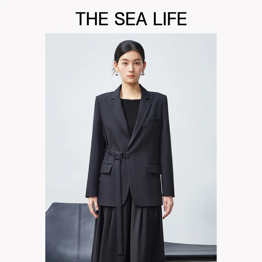 THESEALIFE欧海一生设计感西装外套女2025秋冬休闲通勤西服210260