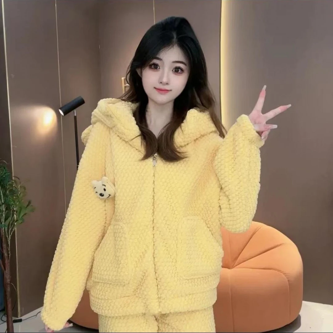 2025爆款时尚加绒家居服百搭睡衣毛绒爆款冬款加厚纯棉珊瑚绒睡袍