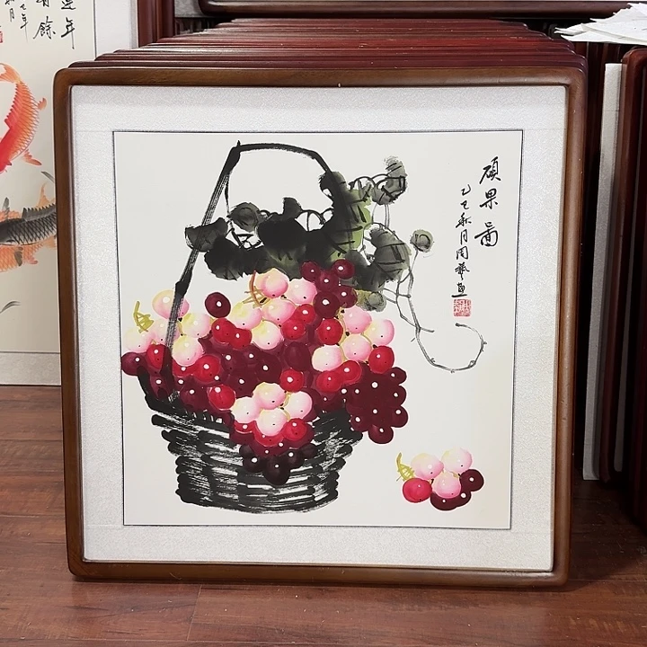 国画带框发货63*63厘米