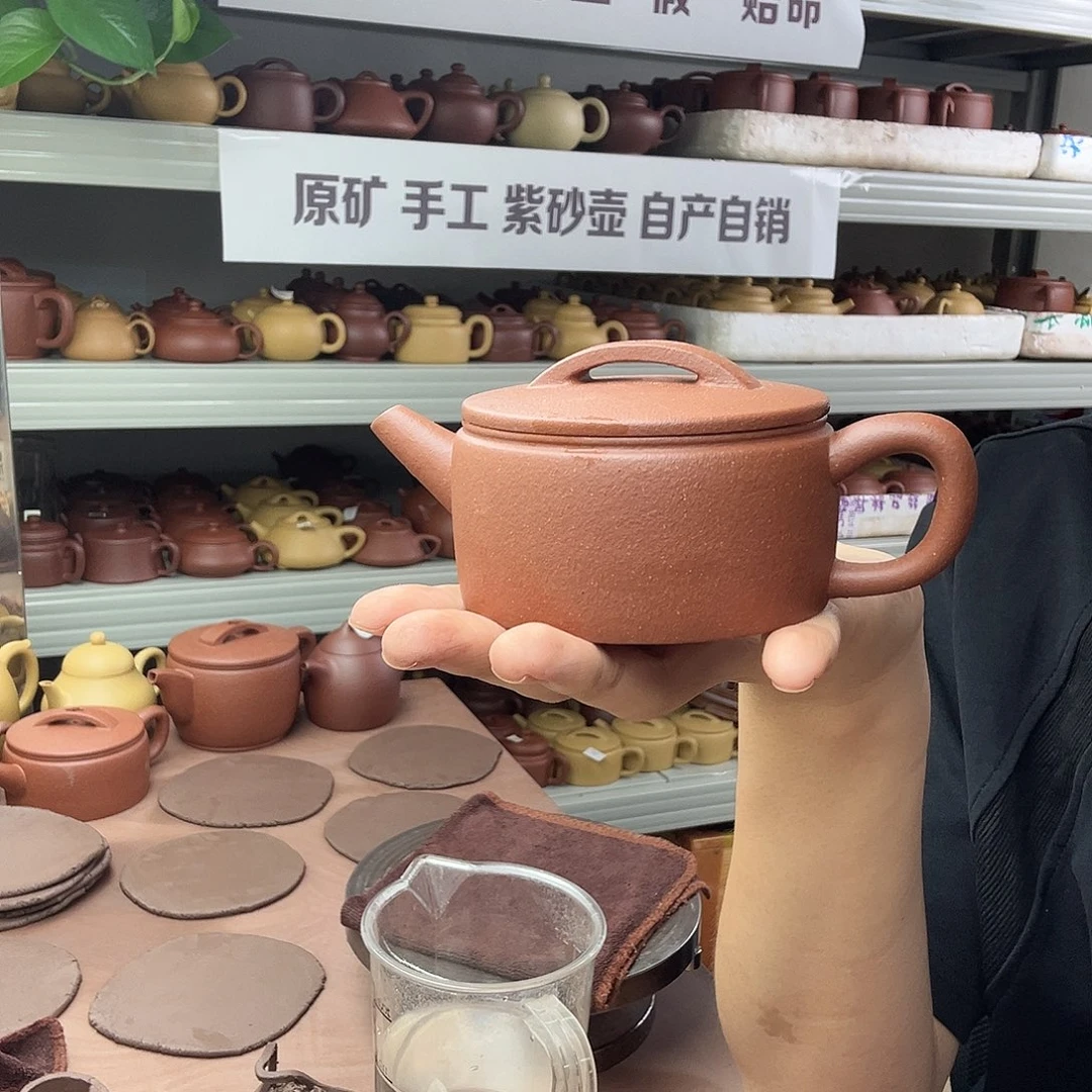 茶壶紫砂红降坡汉瓦
