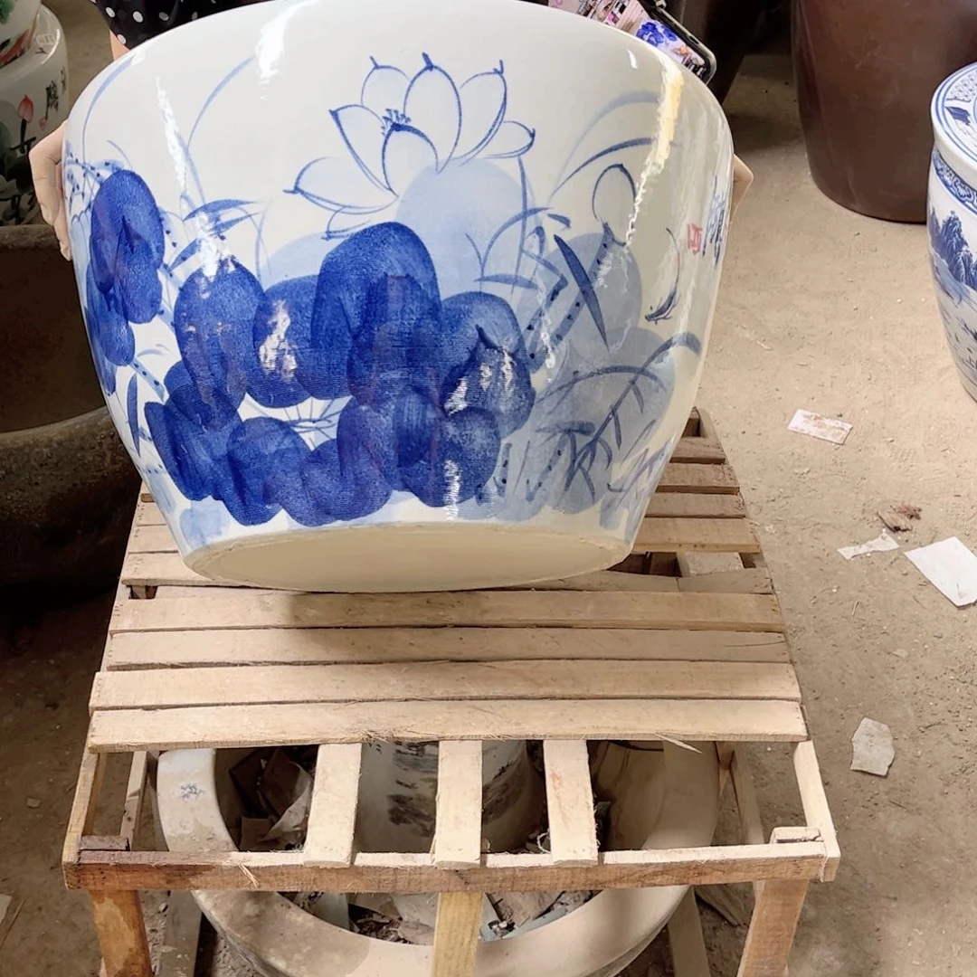 瓷片圆口兰荷花50.88888888