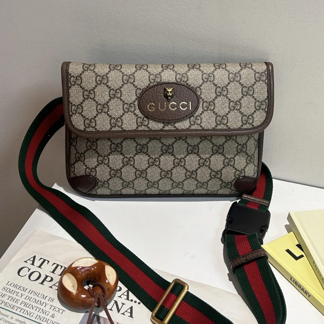 99新 GUCCI/古驰 Neo Vintage虎头腰包胸包 斜挎包