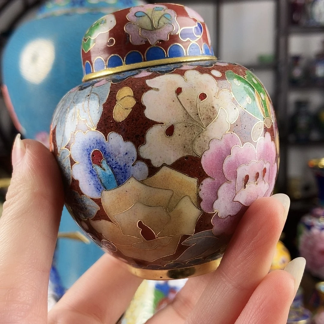 好***年铜景泰蓝老西瓜罐一个