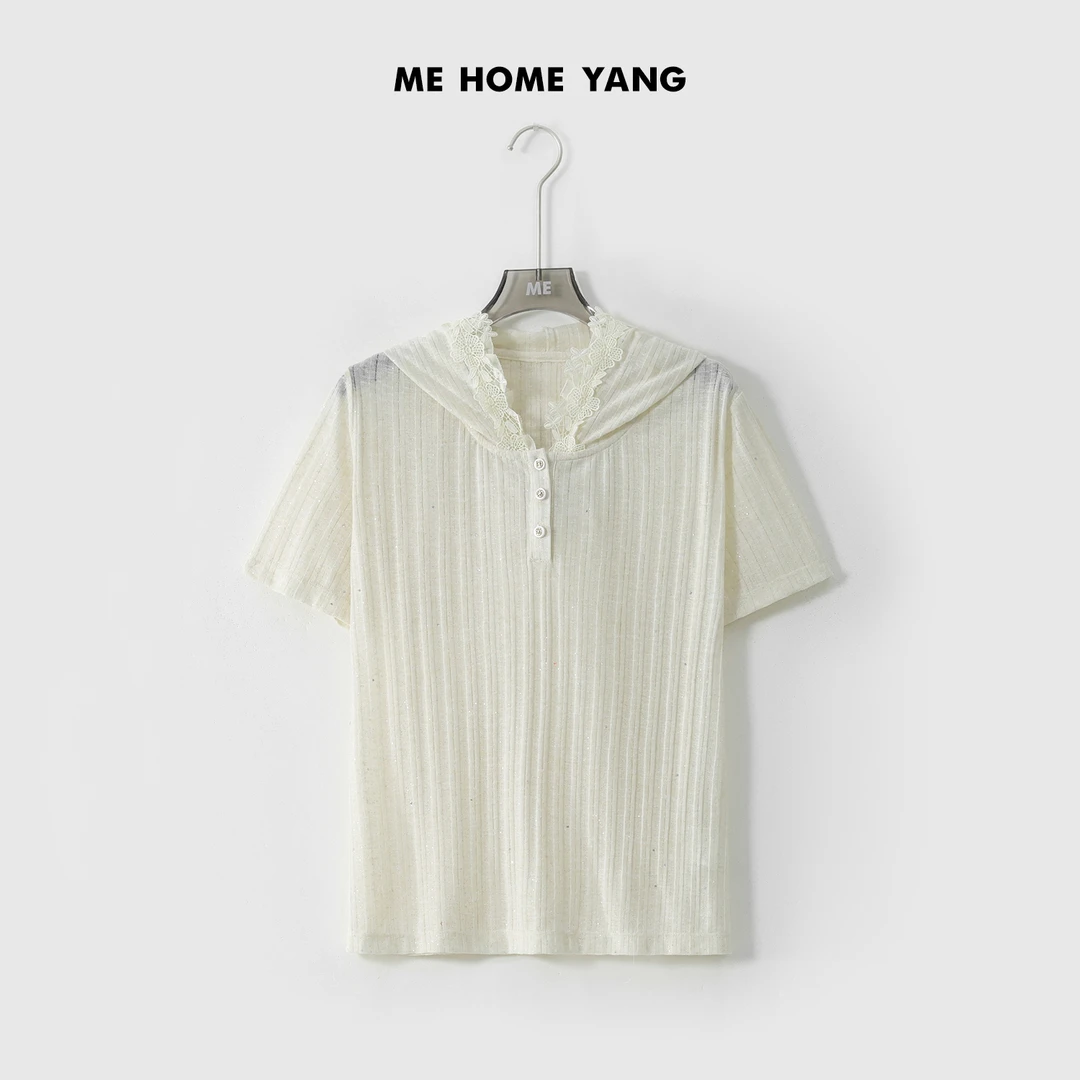 ME【满天星花蕾衫】亚麻混纺浮雕刺绣冰麻感显瘦百搭上衣MESS3667