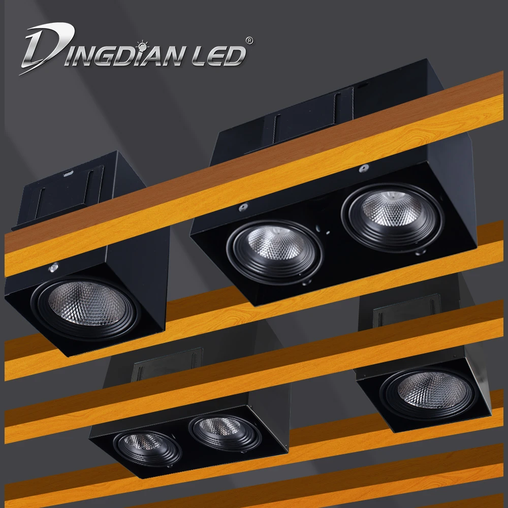 方通斗胆灯方通专用灯铝木方通led方形双头明装格栅筒灯射灯嵌入