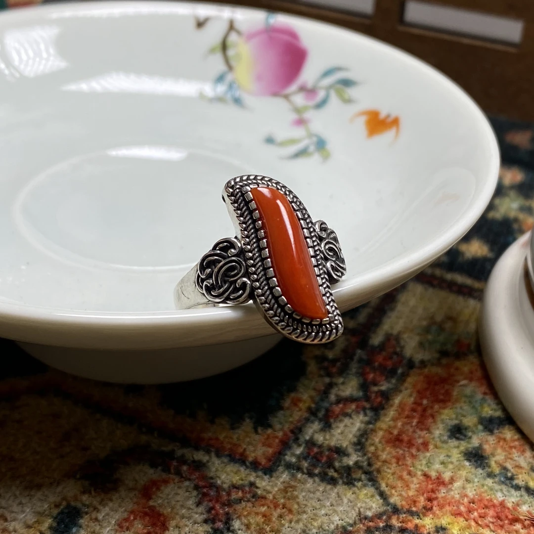 925银戒指 旭日银戒指蒙古元素活口银戒指民族风299复古可调节