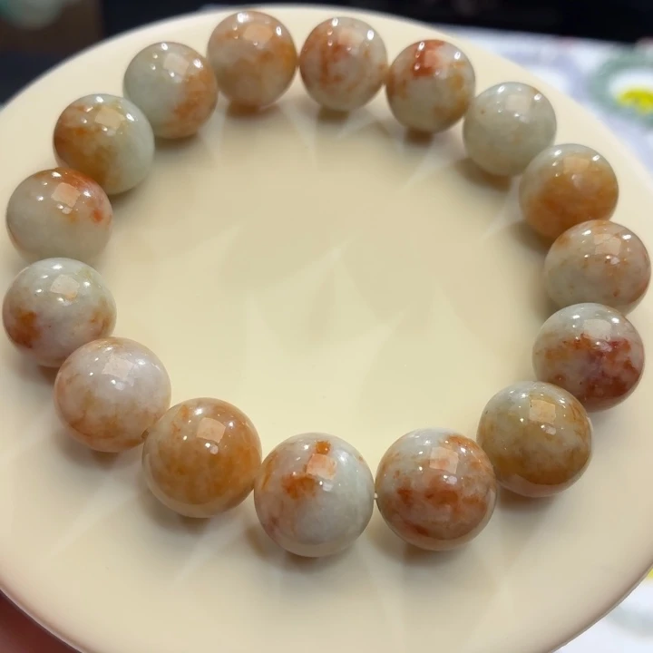 翡翠未镶嵌手链桂花糕卡13.6