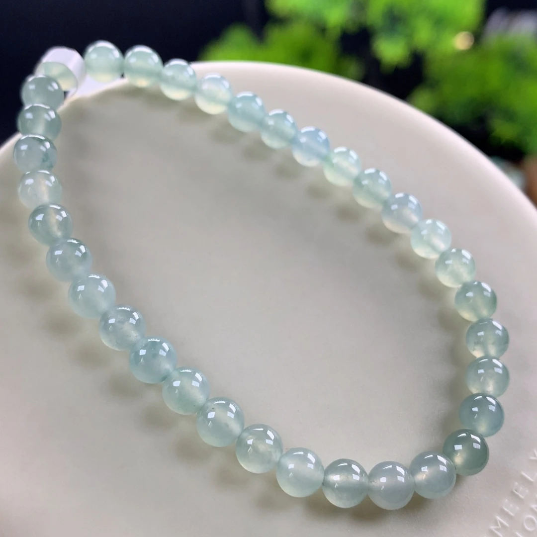 翡翠未镶嵌手链72号卡5.5