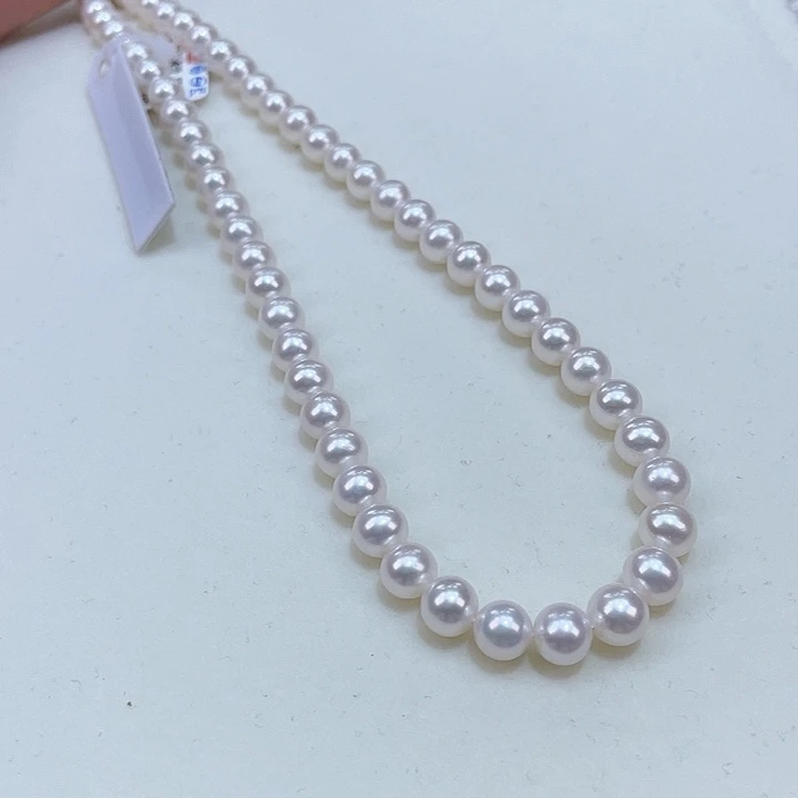 淡水珍珠6.5/7.5正圆镜面冷白一步到位银S925镶嵌