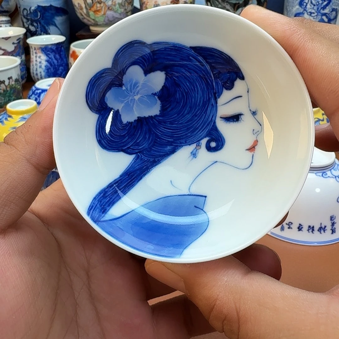 摆件V*w景德镇全手工手绘陶瓷