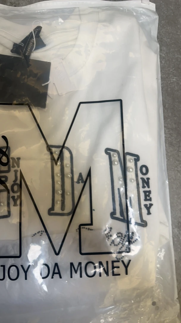 ME小香风珍珠刺绣下架短袖