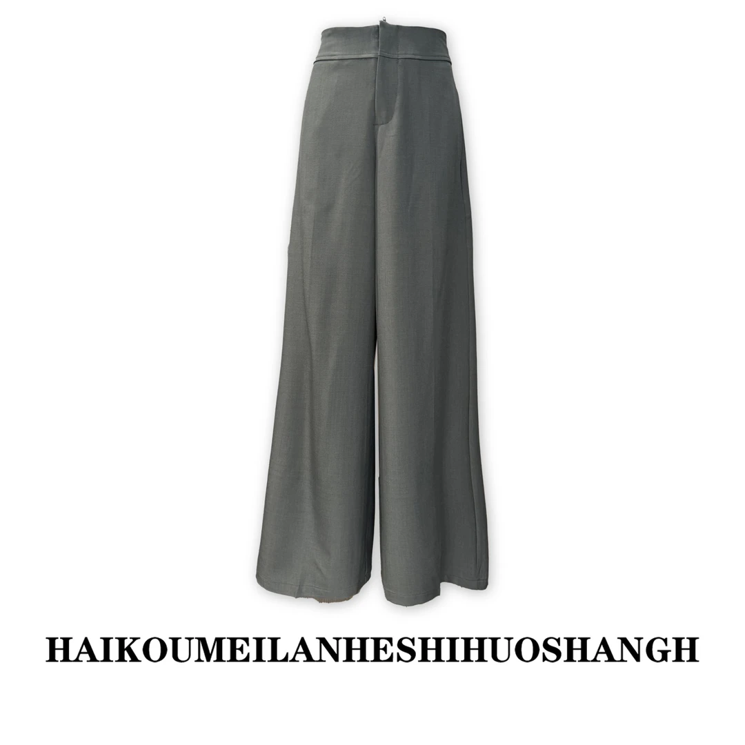 【ZZ严选拉夫老钱裤】16607老钱风无缝腰头高腰西装裤女长裤裤子