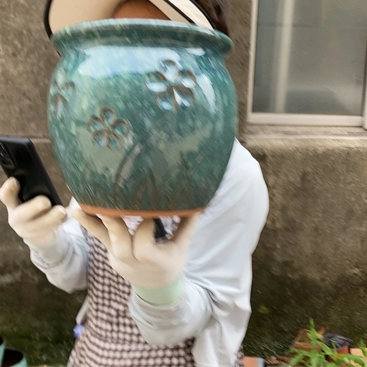 紫砂花盆瑕疵口20高18