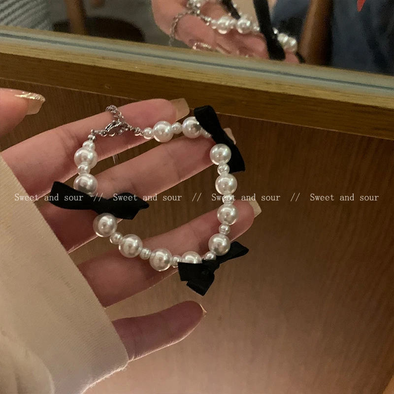 合金仿珍珠手链 个性手工小众百搭可爱时尚情侣手链8904-01