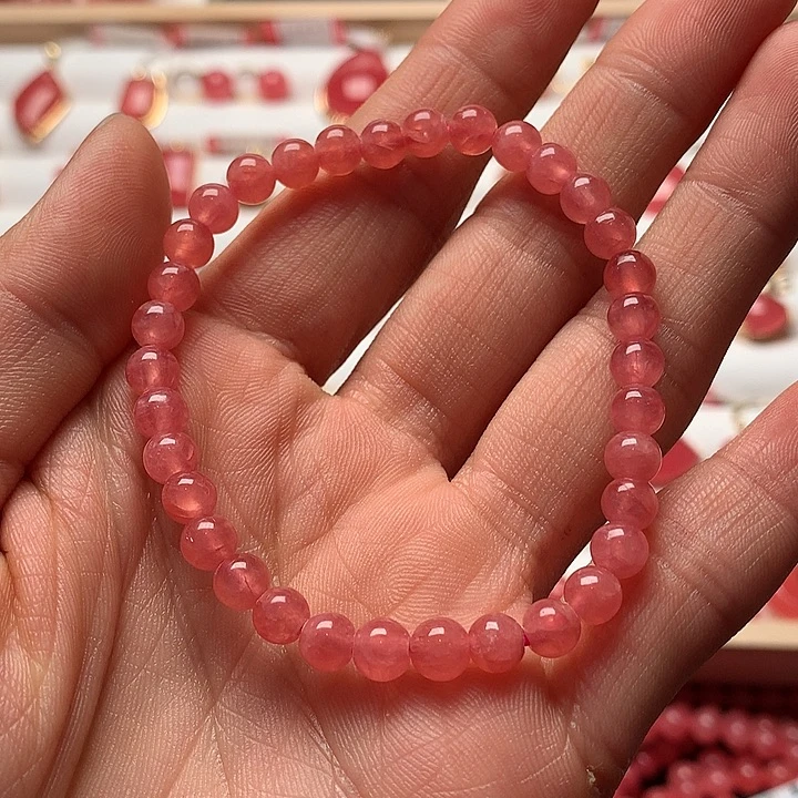 菱锰矿（红纹石）手绳未镶嵌10.4克冰种手串