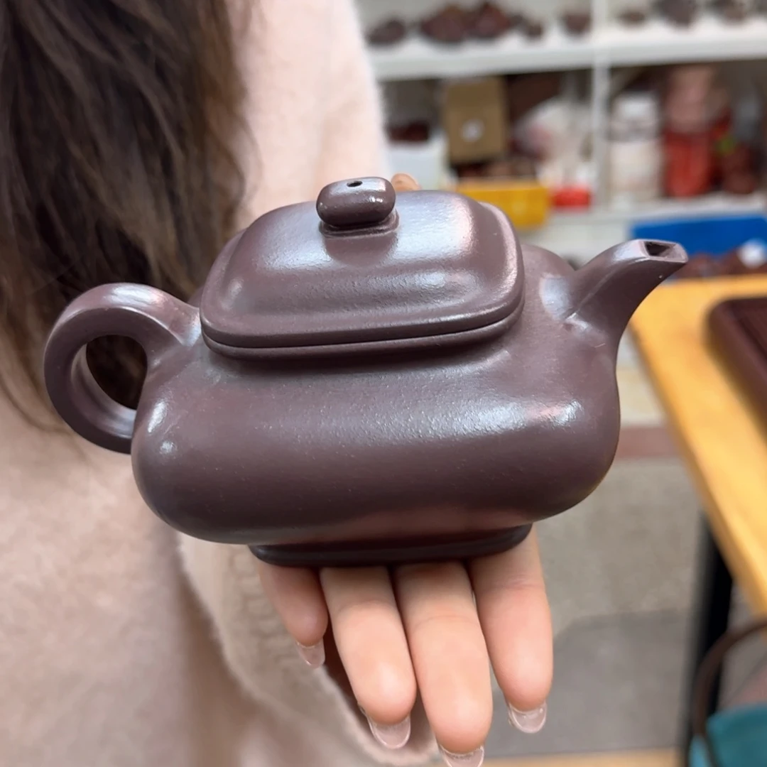 紫砂茶壶紫砂壶四方虚扁300cc