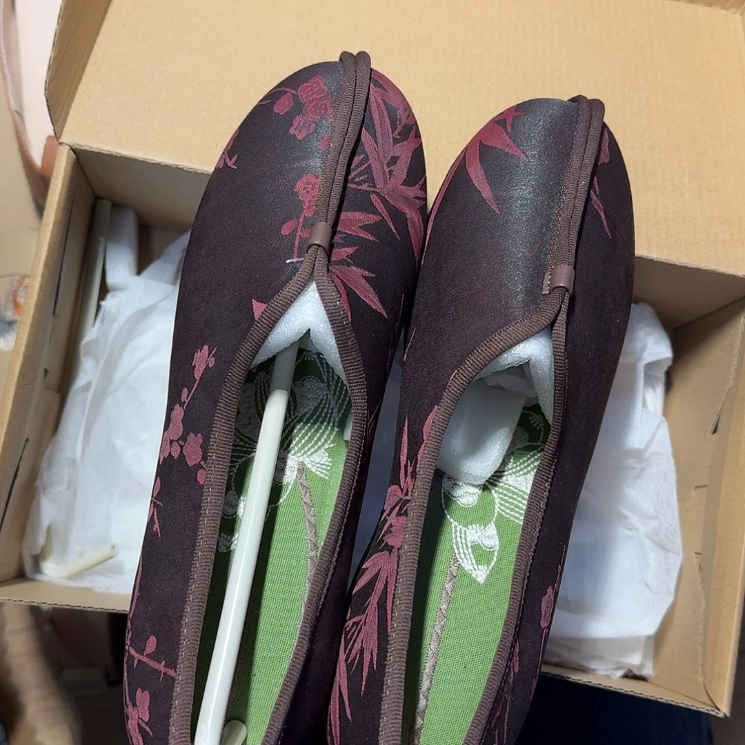 香云纱39码坡跟鞋