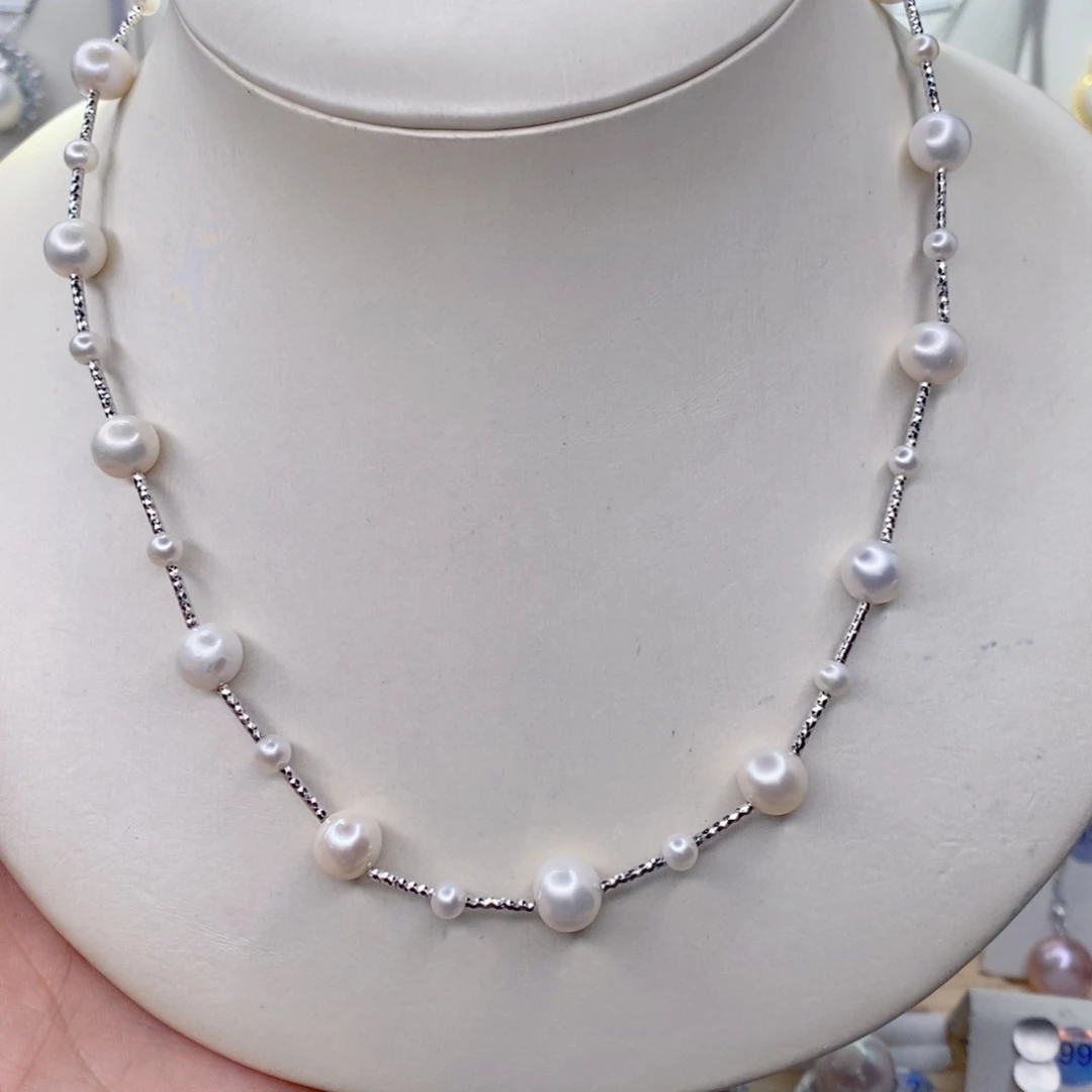 淡水珍珠银S925镶嵌颈饰虎**儿