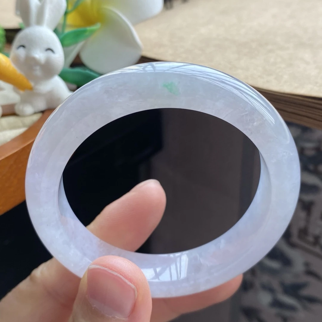 04.01批2562号50.8-12.1-7.8！素色点翠果冻镯！天然翡翠手镯