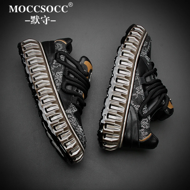 MOCCSOCC老爹鞋潮流韩版男鞋厚底低帮增高鞋时尚百搭运动休闲鞋子