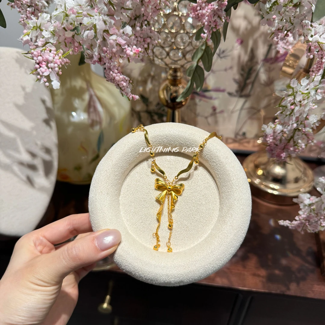 镀K金【LIGHTNINGPARK】新中式绸缎蝴蝶结项链