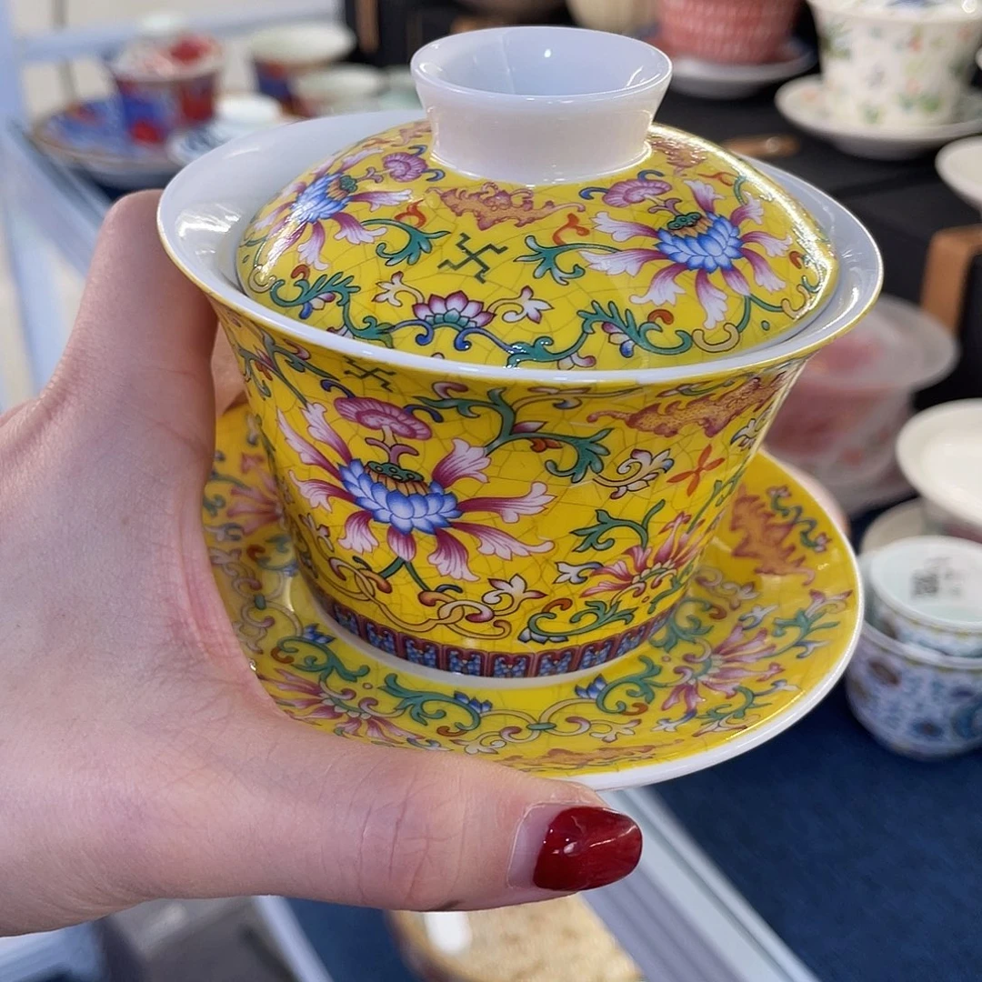 陶景德陶瓷盖碗茶具
