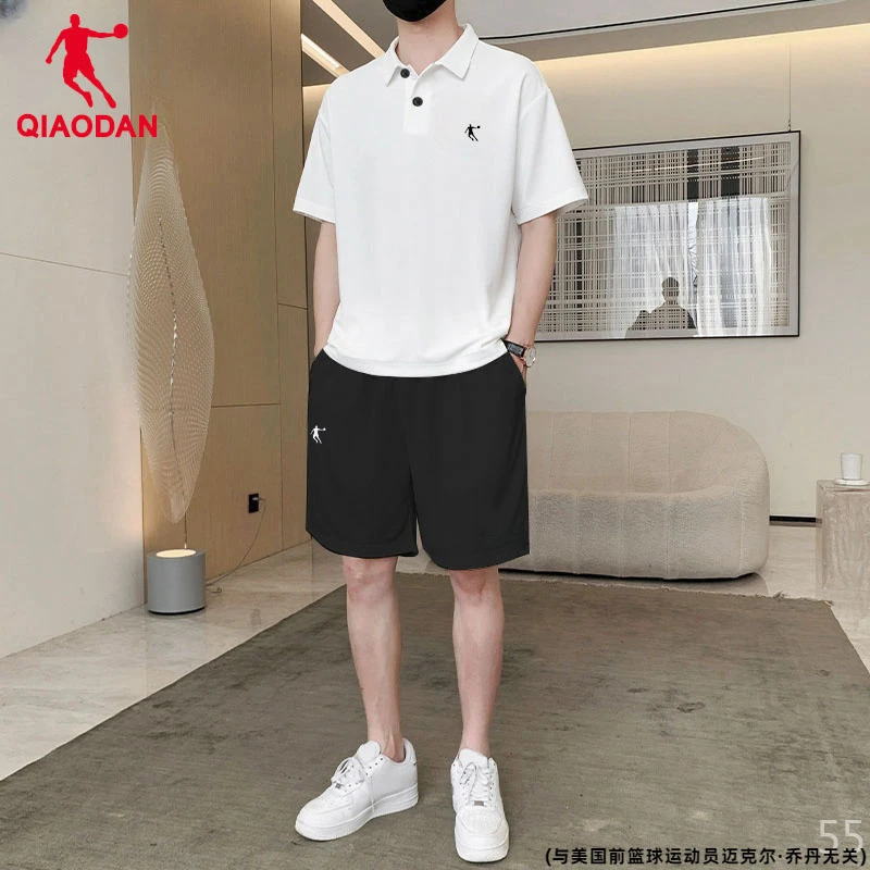 乔丹官方运动套装男2025夏季POLO衫短袖短裤青少年跑步运动两件套