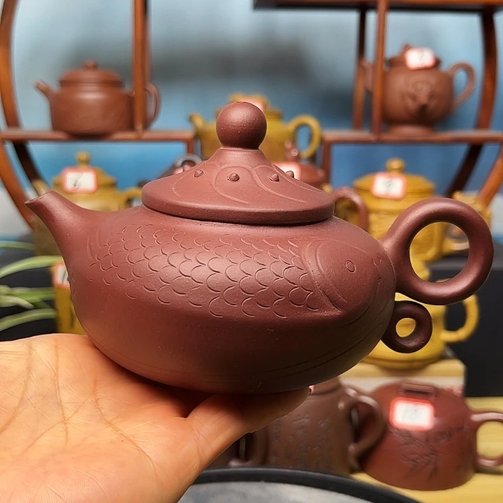 紫砂茶壶微瑕不带证书礼盒280cc