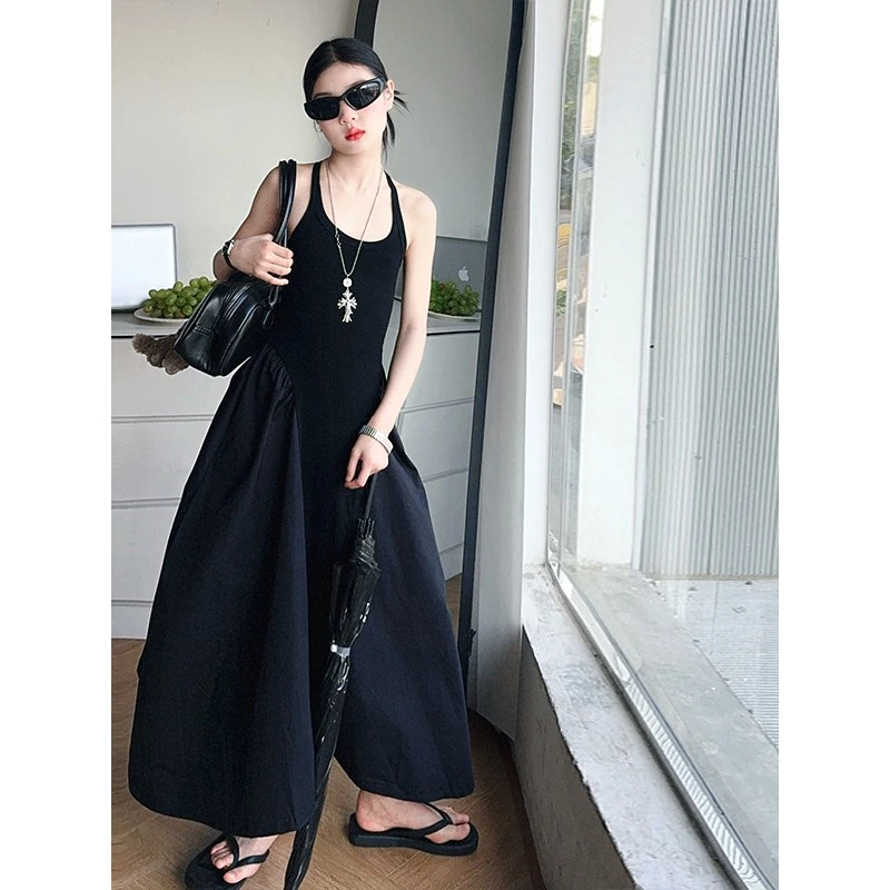 女童夏季连衣裙2025新款儿童无袖背心裙小女孩夏季中大童直筒裙子